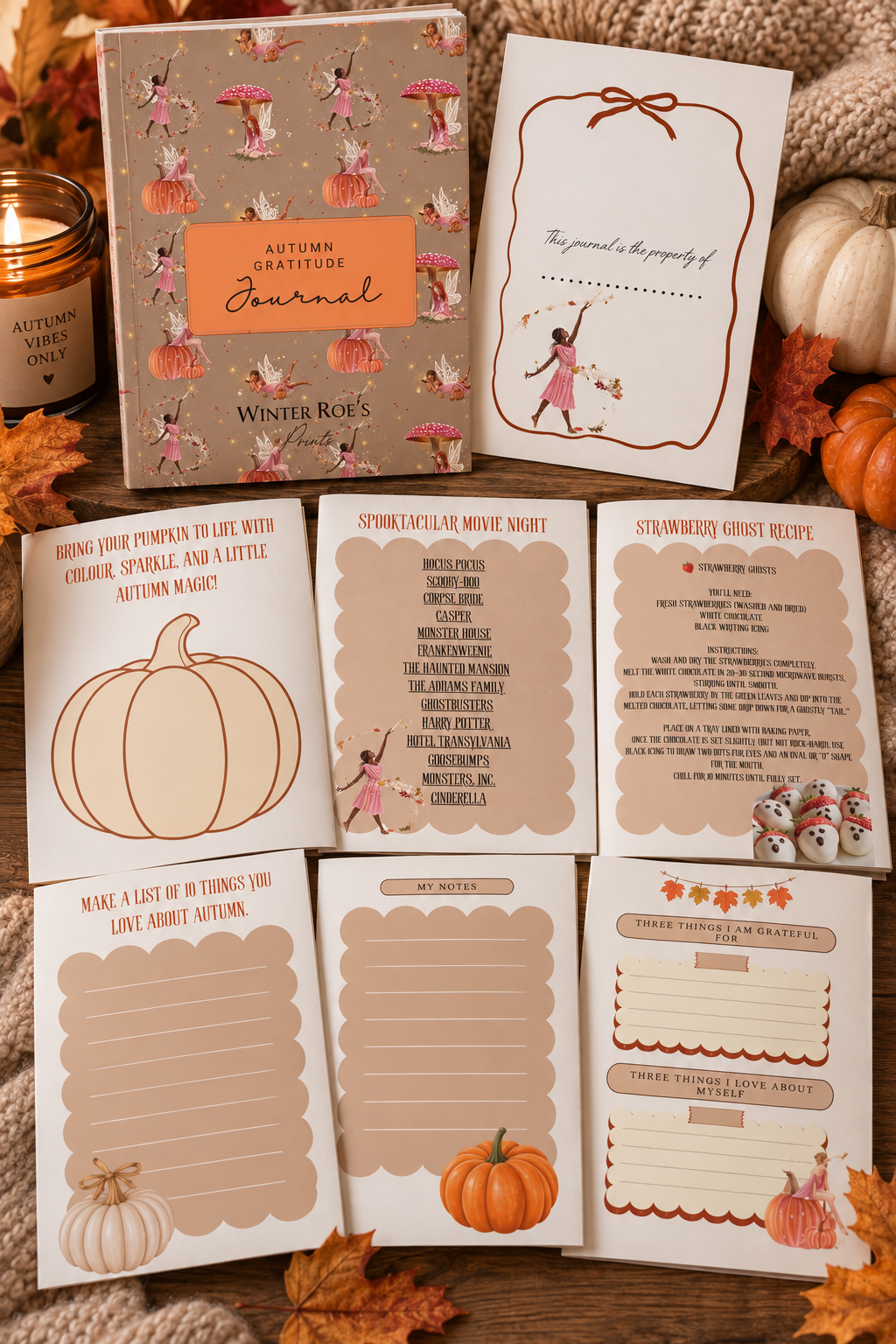 Autumn fairy gratitude journal